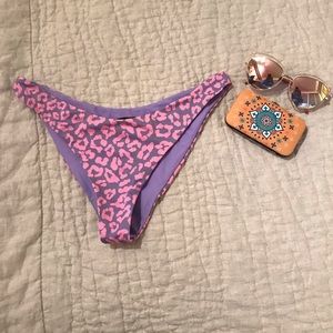 Beach Riot Island Bikini Bottom in Purple Leopard